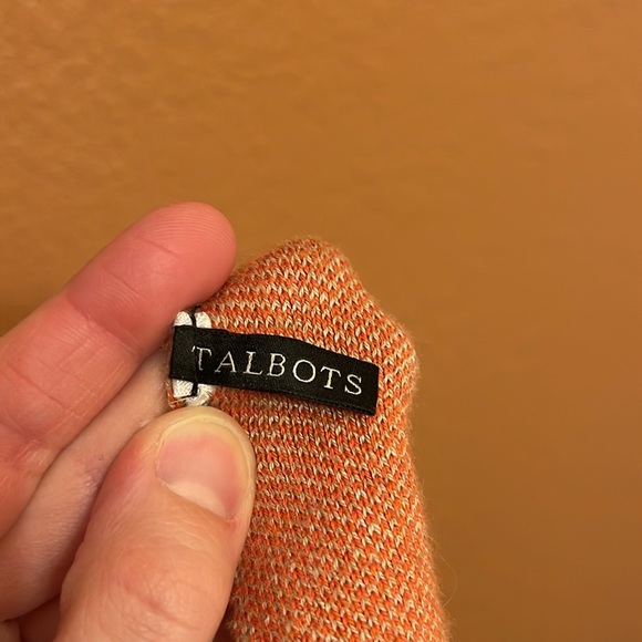 🎉HOST PICK 💓 Talbots Orange Plaid Poncho Shawl - Picture 3 of 9